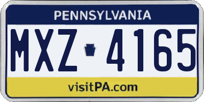 PA license plate MXZ4165