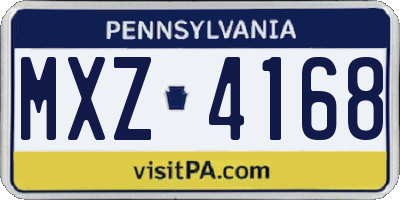 PA license plate MXZ4168