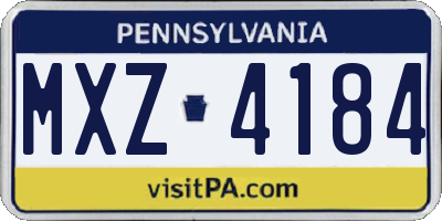 PA license plate MXZ4184