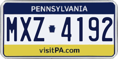PA license plate MXZ4192