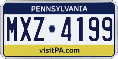 PA license plate MXZ4199