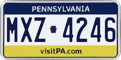 PA license plate MXZ4246