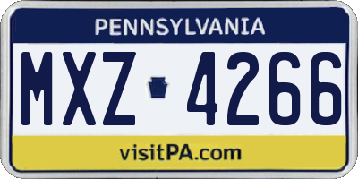 PA license plate MXZ4266