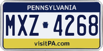 PA license plate MXZ4268