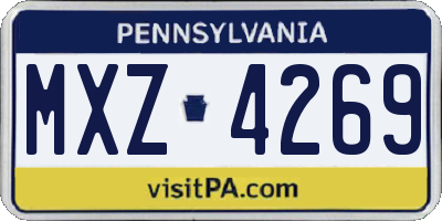 PA license plate MXZ4269