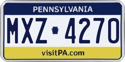 PA license plate MXZ4270