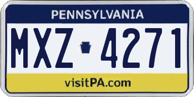 PA license plate MXZ4271