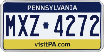PA license plate MXZ4272