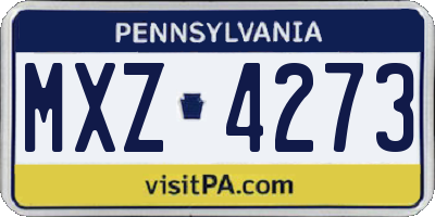 PA license plate MXZ4273
