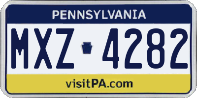 PA license plate MXZ4282