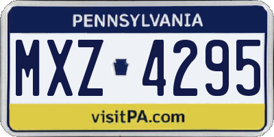 PA license plate MXZ4295