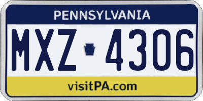PA license plate MXZ4306