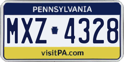 PA license plate MXZ4328