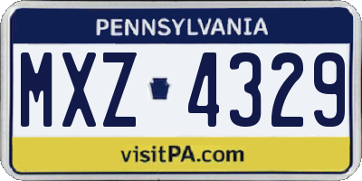 PA license plate MXZ4329