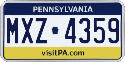 PA license plate MXZ4359
