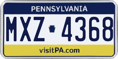 PA license plate MXZ4368