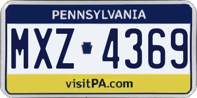 PA license plate MXZ4369