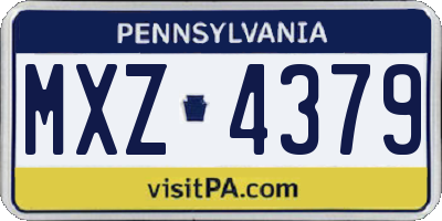 PA license plate MXZ4379