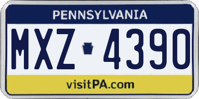 PA license plate MXZ4390