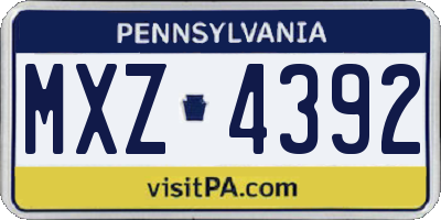 PA license plate MXZ4392