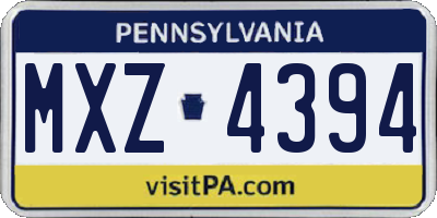 PA license plate MXZ4394