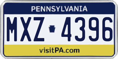 PA license plate MXZ4396