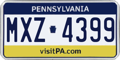 PA license plate MXZ4399