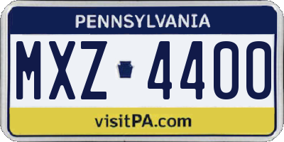 PA license plate MXZ4400