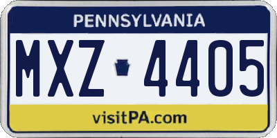PA license plate MXZ4405