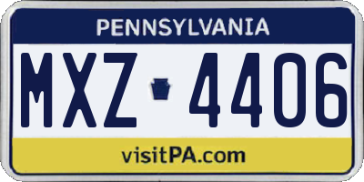 PA license plate MXZ4406