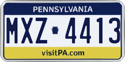 PA license plate MXZ4413