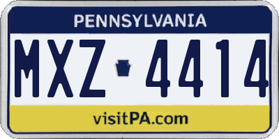 PA license plate MXZ4414