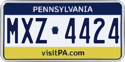 PA license plate MXZ4424
