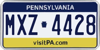 PA license plate MXZ4428