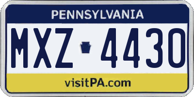PA license plate MXZ4430