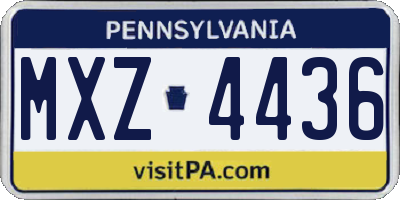 PA license plate MXZ4436