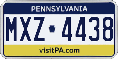 PA license plate MXZ4438