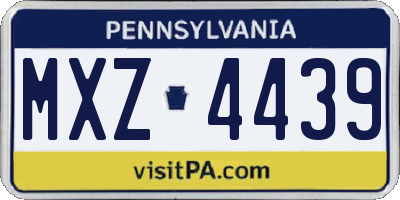 PA license plate MXZ4439