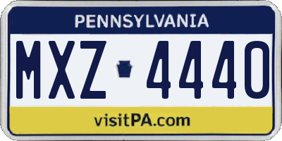 PA license plate MXZ4440