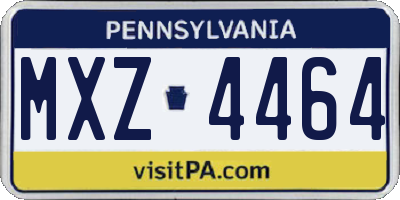 PA license plate MXZ4464