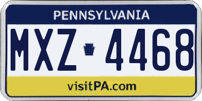 PA license plate MXZ4468