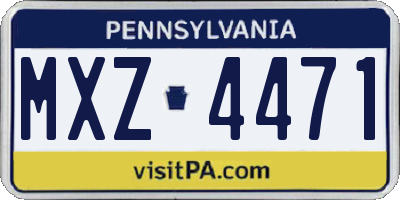PA license plate MXZ4471