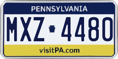 PA license plate MXZ4480