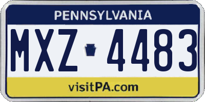 PA license plate MXZ4483