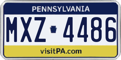 PA license plate MXZ4486