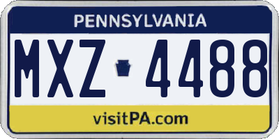 PA license plate MXZ4488