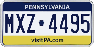 PA license plate MXZ4495
