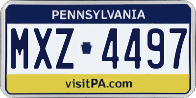 PA license plate MXZ4497