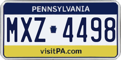 PA license plate MXZ4498