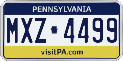 PA license plate MXZ4499